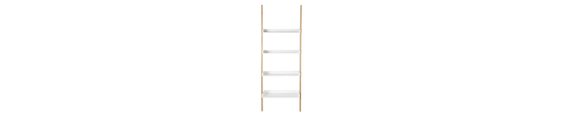 ESTANTERIA BAMBU MDF 57X30X152 BLANCO