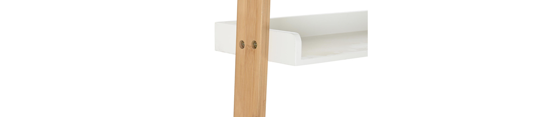 ESTANTERIA BAMBU MDF 57X30X152 BLANCO