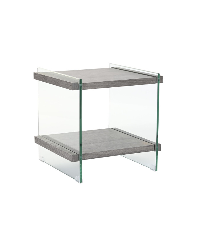 MESITA DE NOCHE CRISTAL MDF 50X50X49 TEMPLADO GRIS