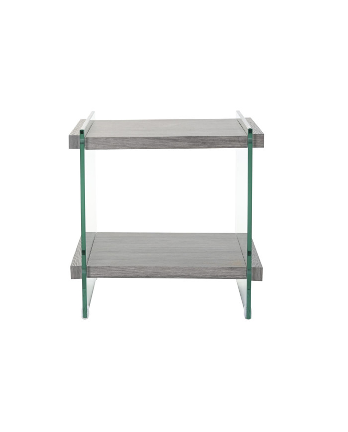 MESITA DE NOCHE CRISTAL MDF 50X50X49 TEMPLADO GRIS