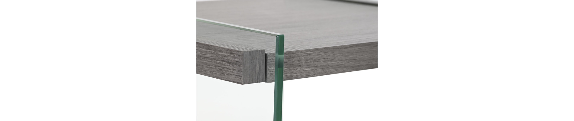 MESITA DE NOCHE CRISTAL MDF 50X50X49 TEMPLADO GRIS