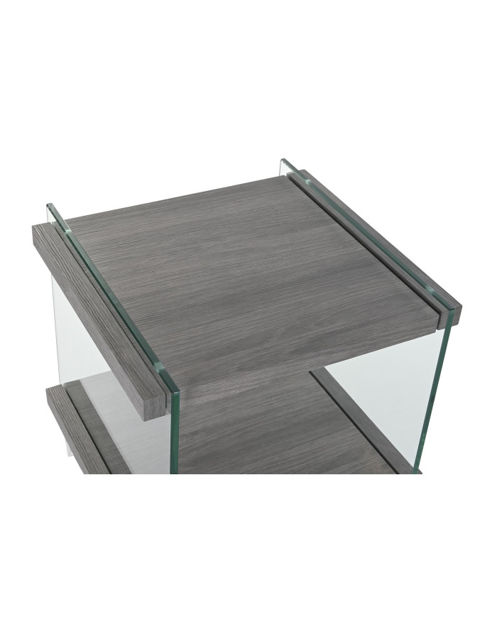 MESITA DE NOCHE CRISTAL MDF 50X50X49 TEMPLADO GRIS