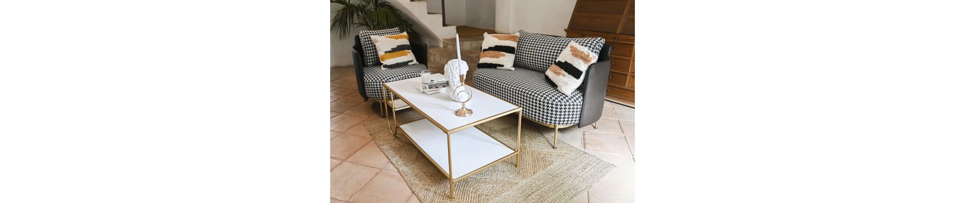 SOFA POLIESTER METAL 130X80X80 PATA DE GALLO