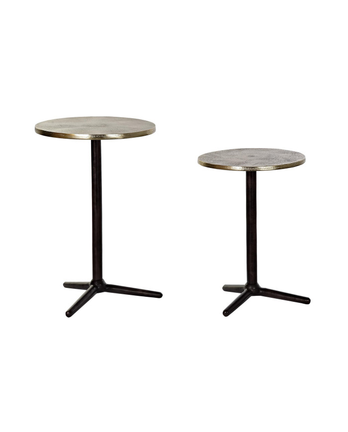 MESITA AUXILIAR SET 2 ALUMINIO 40X40X61 NEGRO