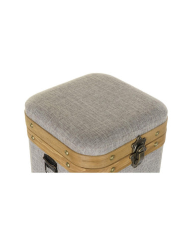 CAJA SET 3 POLIESTER MADERA 40,5X40,5X41,5 BEIGE
