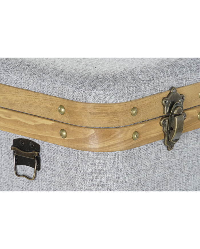 CAJA SET 3 POLIESTER MADERA 40X40X42 GRIS