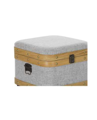 BAUL SET 3 POLIESTER MADERA 80X42X42 GRIS