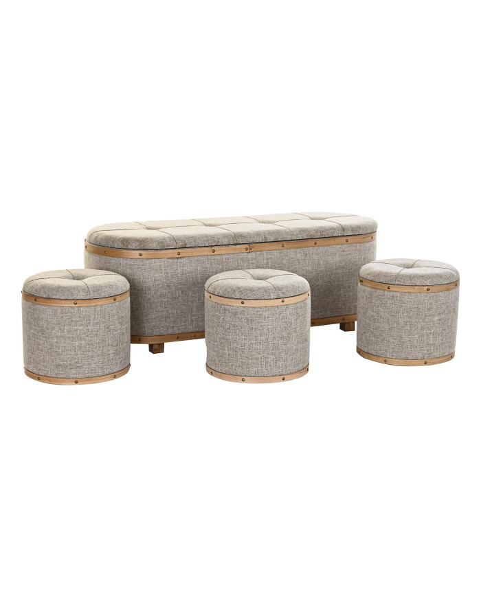 DESCALZADORA SET 4 POLIESTER MADERA 120X44X43