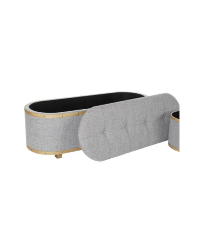 DESCALZADORA SET 4 POLIESTER MADERA 120X45X43 GRIS