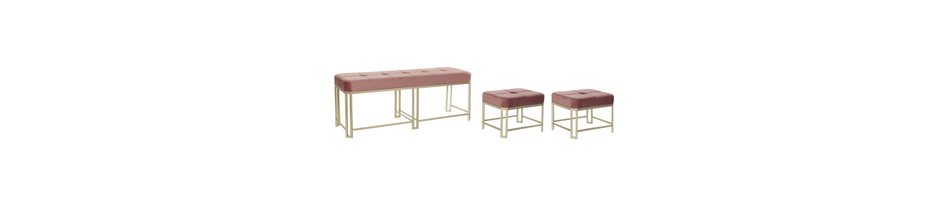 DESCALZADORA SET 3 VELVET METAL 120X40X47