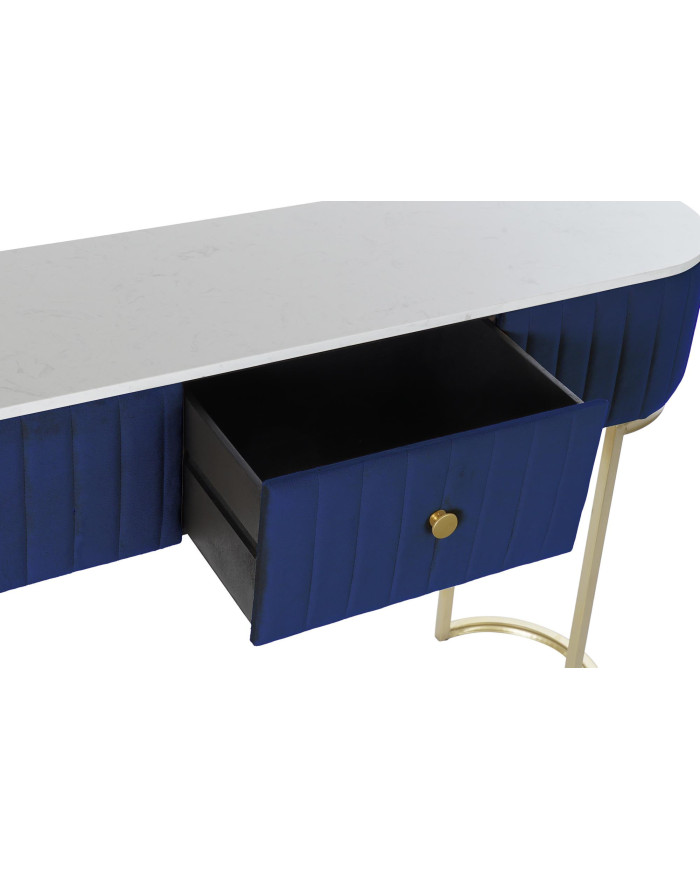 CONSOLA VELVET MARMOL 120X35X80 TERCIOPELO AZUL