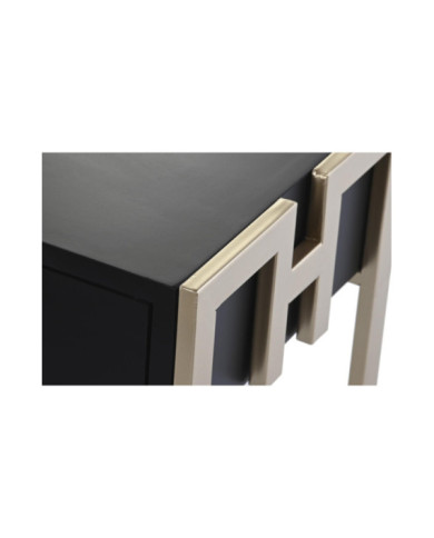 MESA CENTRO MADERA METAL 150X36X48 NEGRO