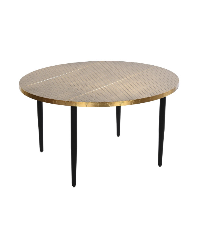 MESA CENTRO MADERA METAL 85X85X45 DORADO