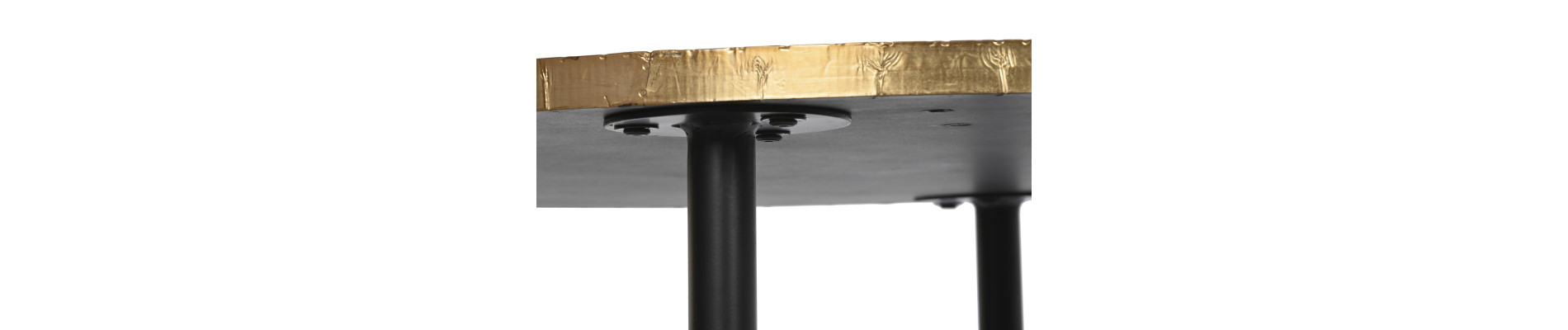 MESA CENTRO MADERA METAL 85X85X45 DORADO