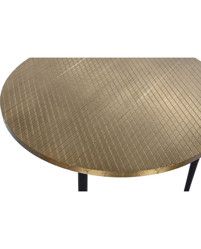MESA CENTRO MADERA METAL 85X85X45 DORADO