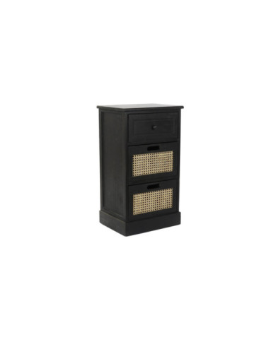 CAJONERA PAULOWNIA 40X30X70,5 3 CAJONES NEGRO