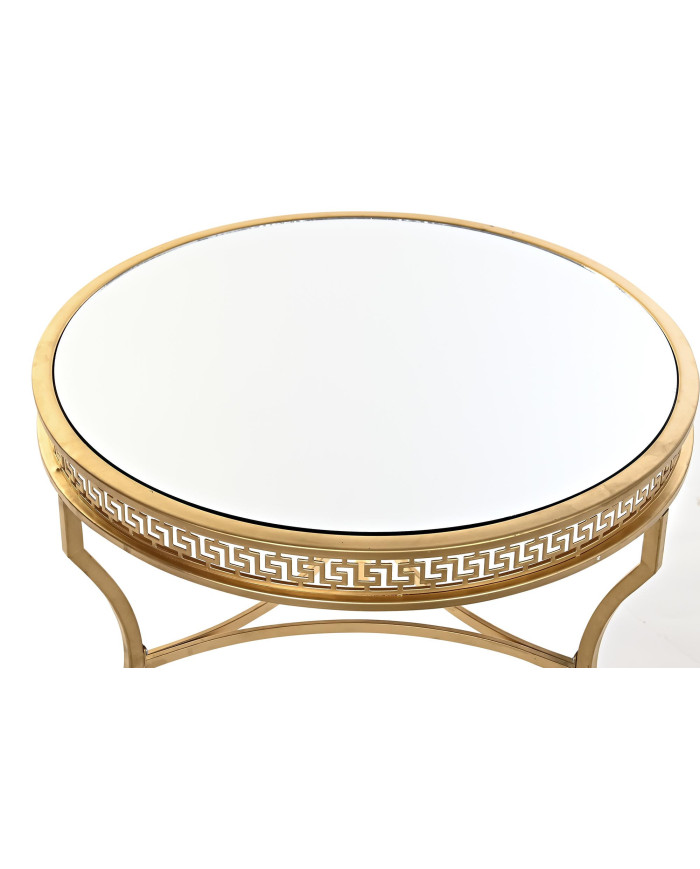 MESITA AUXILIAR METAL ESPEJO 61X61X46 DORADO