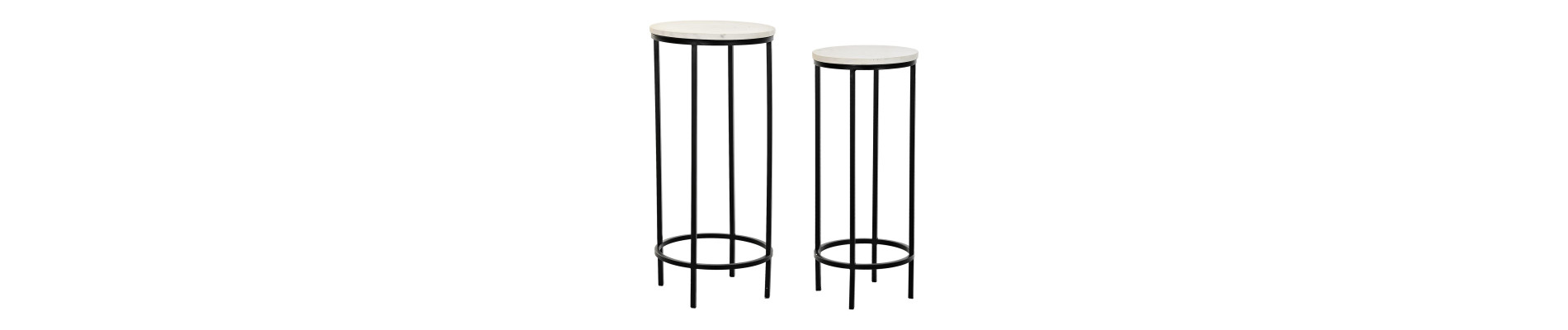 MESITA AUXILIAR SET 2 METAL MARMOL 30,5X30,5X69