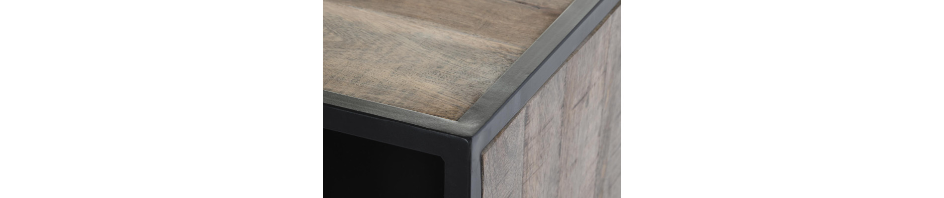 MUEBLE TV MANGO METAL 125X40X55 NEGRO