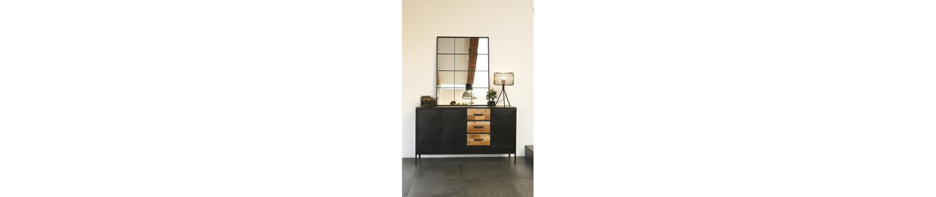 BUFFET MANGO METAL 160X40X90 MARRON