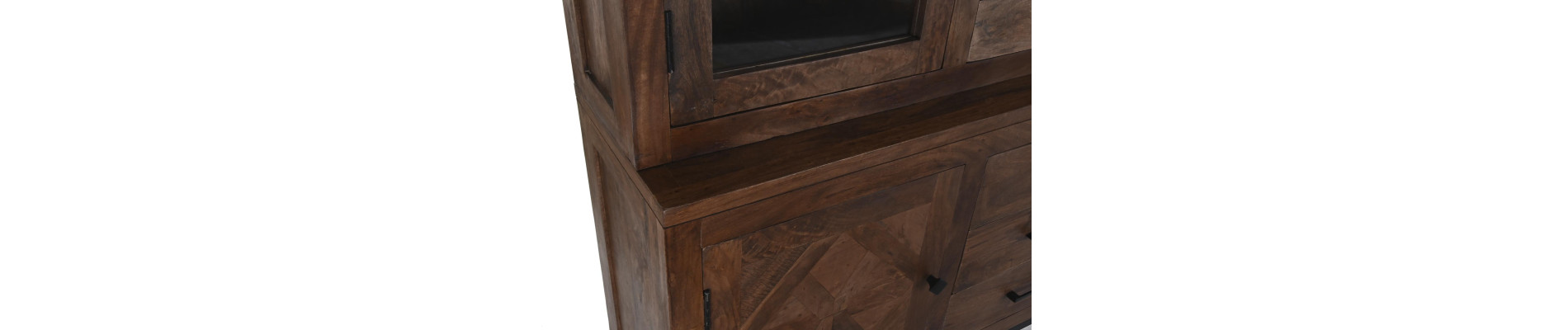 VITRINA TECA METAL 160X40X175 MARRON OSCURO