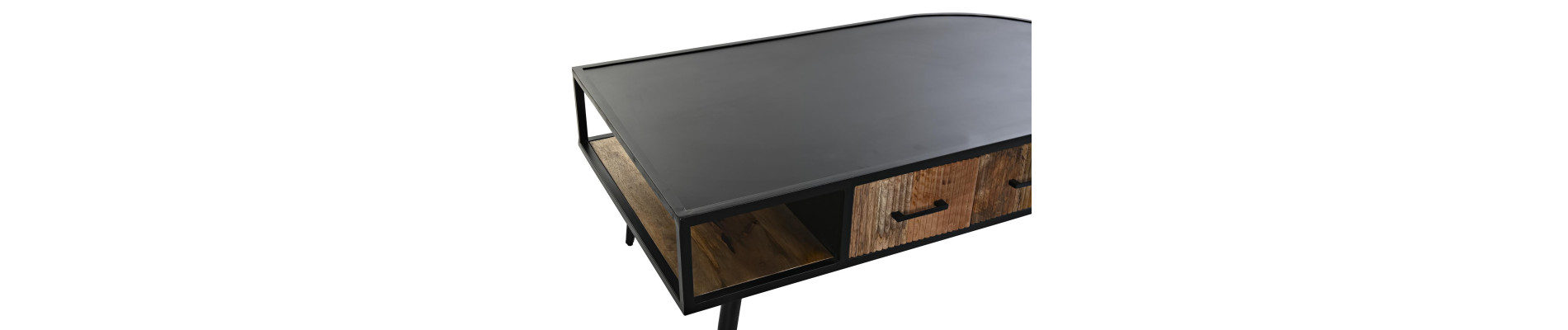MESA CENTRO MANGO METAL 130X70X46 NEGRO