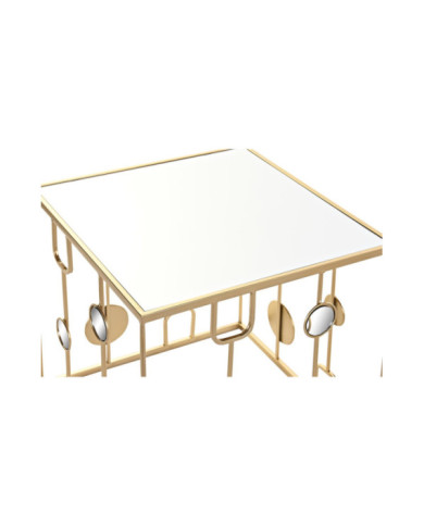 MESITA AUXILIAR SET 2 METAL ESPEJO 50X50X50 MATE