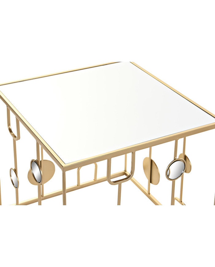 MESITA AUXILIAR SET 2 METAL ESPEJO 50X50X50 MATE