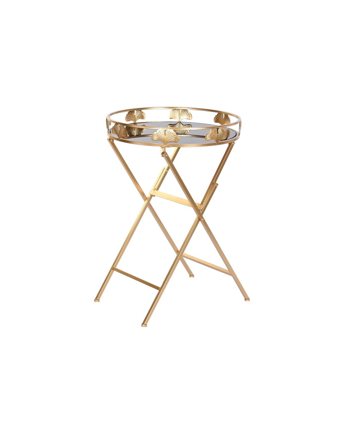 MESITA AUXILIAR METAL CRISTAL 49X49X72 HOJA MATE