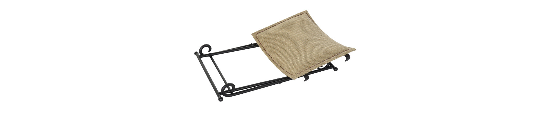 REPOSAPIES METAL RATAN 53X45X44 MARRON CLARO
