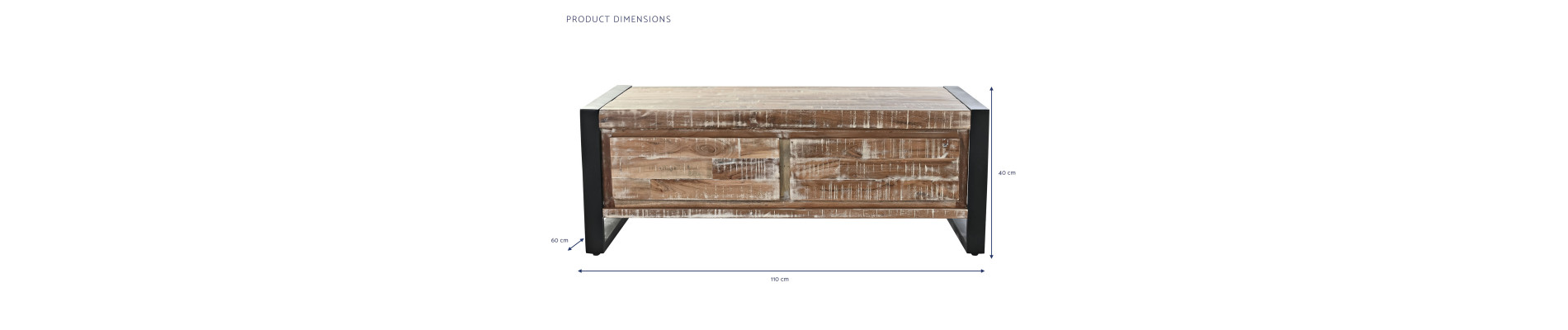 MESA CENTRO ACACIA METAL 110X60X40 NATURAL