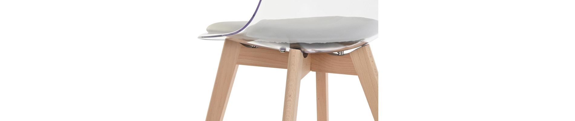 SILLA POLICARBONATO MADERA 54X47X81 TAPIZADO GRIS