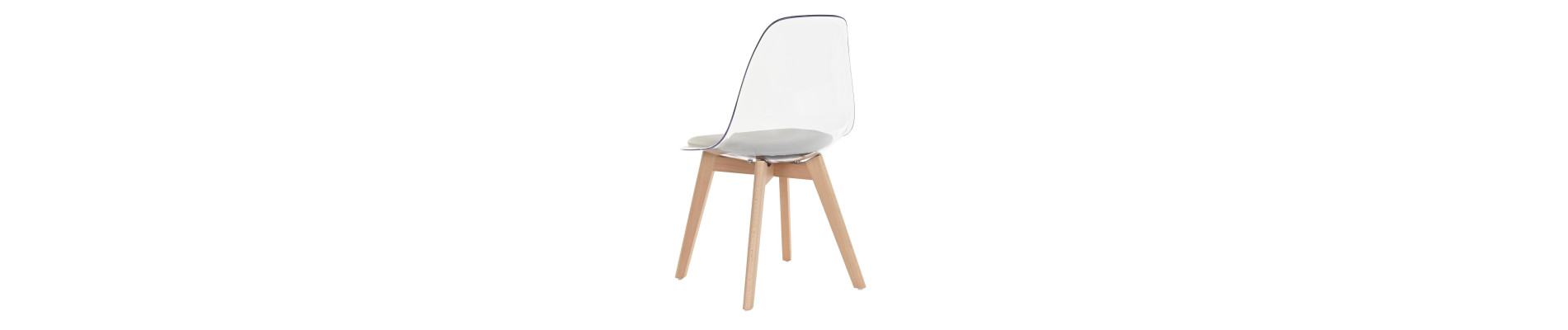 SILLA POLICARBONATO MADERA 54X47X81 TAPIZADO GRIS