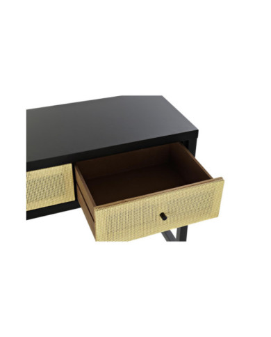 CONSOLA ABETO RATAN 135X38X76 NEGRO