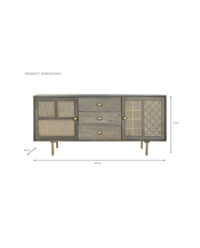 BUFFET MANGO MDF 160X40X75 GRIS