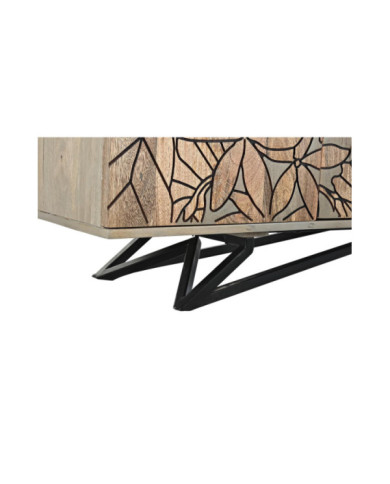 BUFFET MANGO METAL 177X45X74 FLORES GRIS