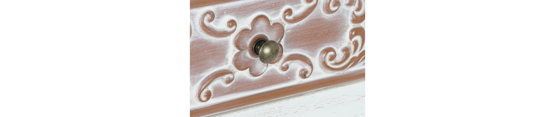 CONSOLA MDF 107X36X81 ENVEJECIDO BLANCO