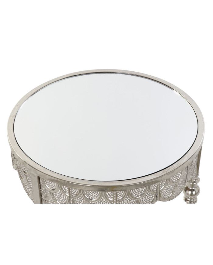 MESITA AUXILIAR METAL ESPEJO 39X39X61 DESGASTADO