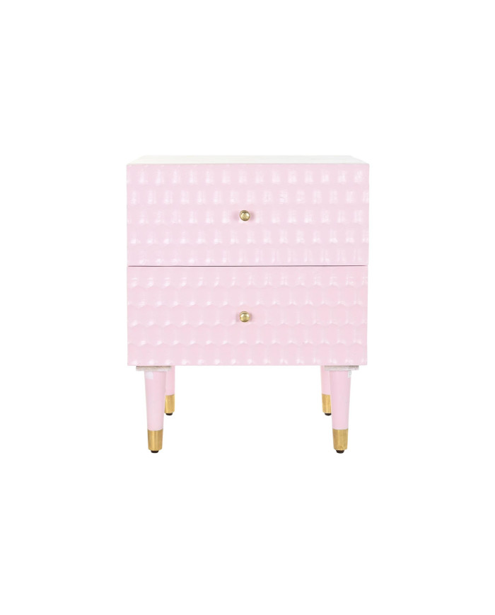 MESITA DE NOCHE MANGO METAL 52X42X65 ROSA PALO