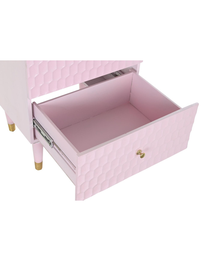 MESITA DE NOCHE MANGO METAL 52X42X65 ROSA PALO