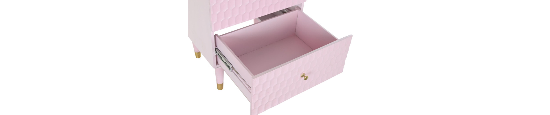 MESITA DE NOCHE MANGO METAL 52X42X65 ROSA PALO