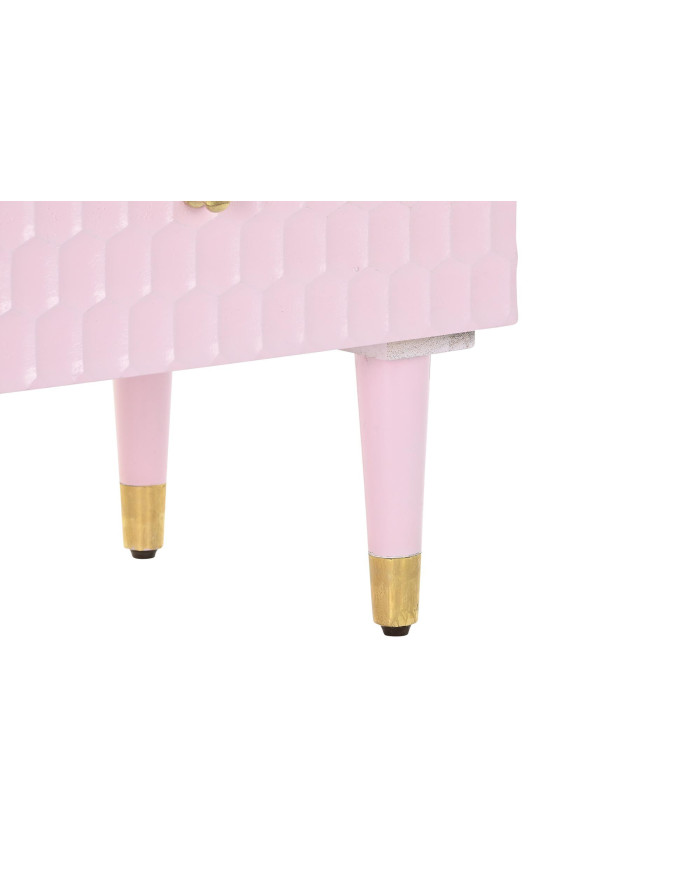 MESITA DE NOCHE MANGO METAL 52X42X65 ROSA PALO