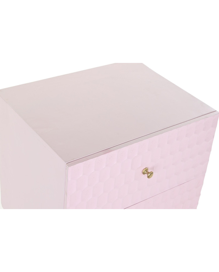 MESITA DE NOCHE MANGO METAL 52X42X65 ROSA PALO