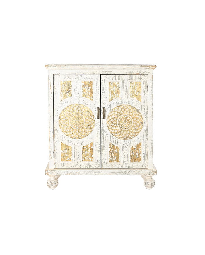 APARADOR ABETO MDF 93,5X36,5X110 ENVEJECIDO BLANCO