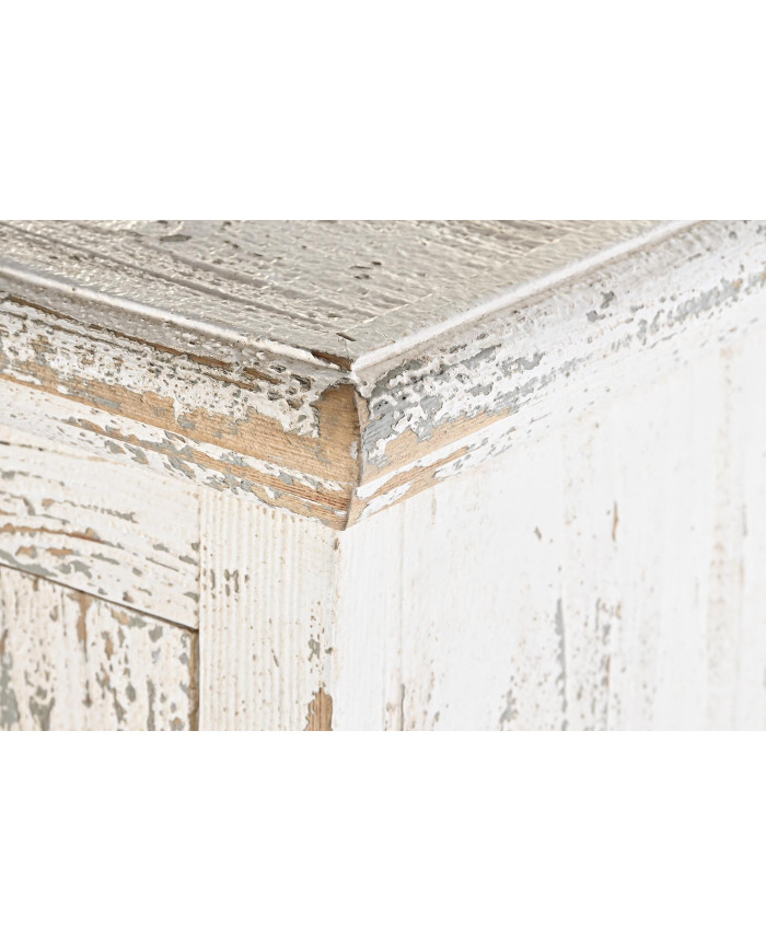 APARADOR ABETO MDF 93,5X36,5X110 ENVEJECIDO BLANCO