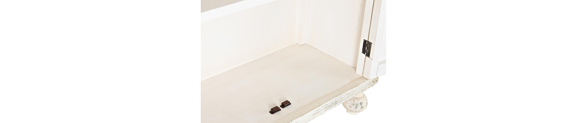 APARADOR ABETO MDF 93,5X36,5X110 ENVEJECIDO BLANCO
