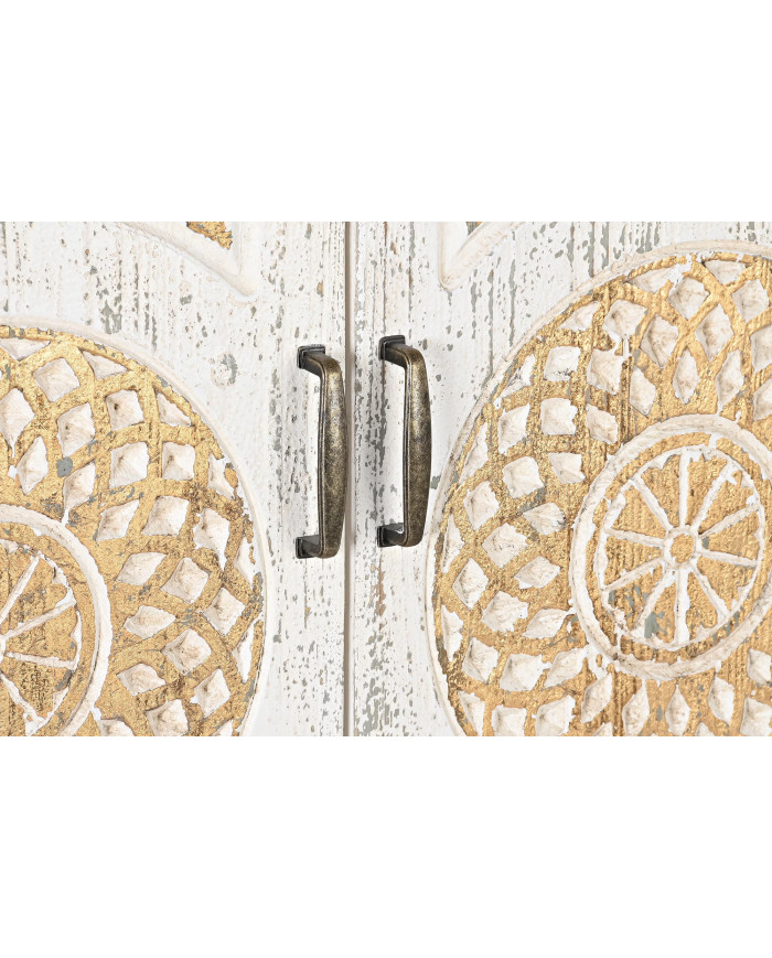 APARADOR ABETO MDF 93,5X36,5X110 ENVEJECIDO BLANCO
