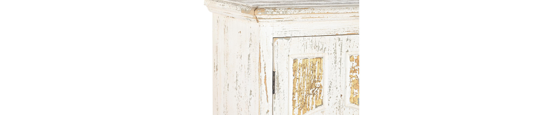 APARADOR ABETO MDF 93,5X36,5X110 ENVEJECIDO BLANCO