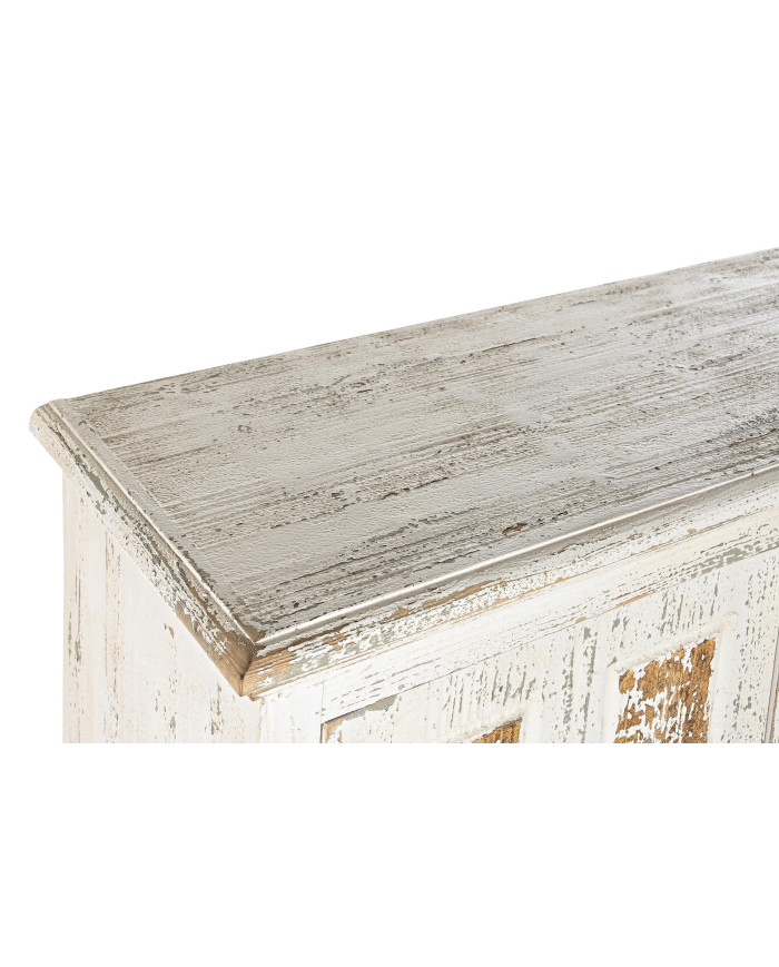 APARADOR ABETO MDF 93,5X36,5X110 ENVEJECIDO BLANCO