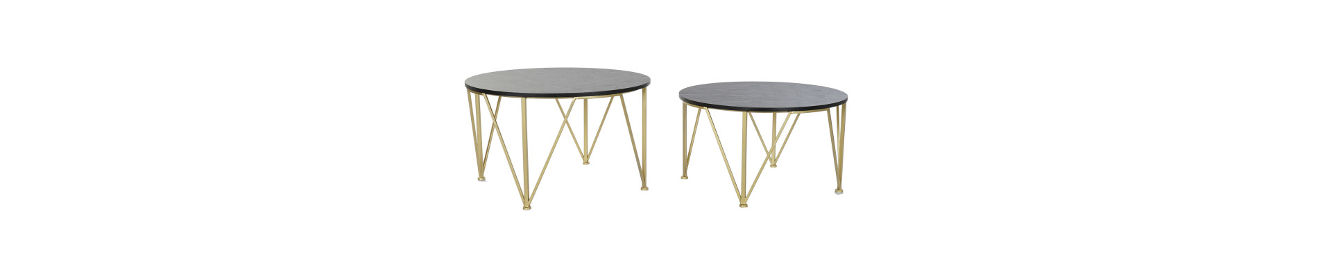 MESITA AUXILIAR SET 2 METAL MADERA 79X79X46 DORADO